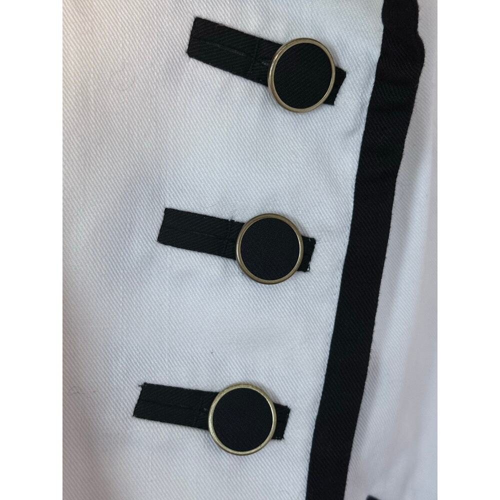 REISS 1971 collection white black asymmetrical tuxedo cotton stretch blazer - Picture 4 of 8